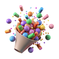 magnificent artistic Confetti Explosion with Colorful Particles Isolated Element high resolution png