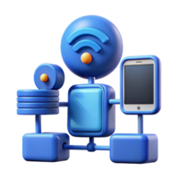 serene contemporary Connected Devices Network Illustration Blue Transparent Background high resolution png