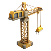 impressive rustic Construction Crane Side View Cutout png