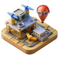 magnificent rustic Construction Site Drone Mapping Top View Isolated high quality png