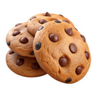 impressive classic Cookies Chocolate Chip Homemade Isolated on White Background detailed png