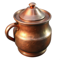 elegant rustic Copper Brewing Pot with Lid Transparent Background exclusive png