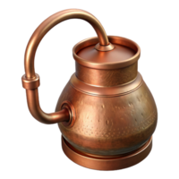 elegant abstract Copper Brewing Pot with Lid Transparent Background detailed png