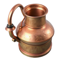 serene modern Copper Brewing Pot with Lid Transparent Background genuine png