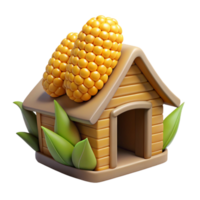 impressive rustic Corn Crib Transparent with Overflowing Corn premium png