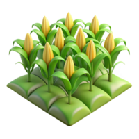 impressive abstract Cornfield Isolated with Rows of Stalks detailed png