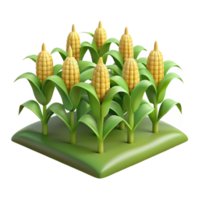 vibrant minimalist Cornfield Isolated with Rows of Stalks high quality png