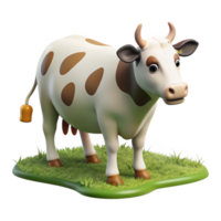 wonderful minimalist Cow with Rfid Tag Grazing in Pasture Transparent exclusive png