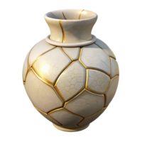 elegant modern Cracked Vase Repair Kintsugi Technique Transparent Background high quality png