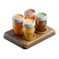 extraordinary contemporary Craft Beer Flight with Descriptions Transparent Background authentic png