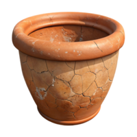 impressive rustic Cracked Terracotta Pot Restoration Closeup Transparent Background high resolution png