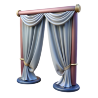 wonderful minimalist Curtains Draped Isolated on Transparent Background premium png