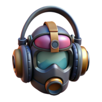 stunning artistic Cyberpunk Headset Isolated Front View authentic png
