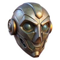 impressive rustic Cyberpunk Mask Metallic Finish Isolated Element high resolution png