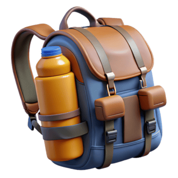 sereno criativo ciclismo mochila com água garrafa Cortar fora detalhado png