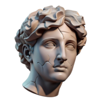 wonderful abstract Damaged Sculpture Head Fragment Isolated authentic png