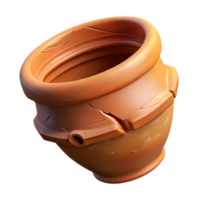 serene classic Damaged Terracotta Pot Fragment Isolated on Transparent Background authentic png