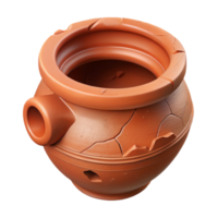 magnificent vintage Damaged Terracotta Pot Fragment Isolated on Transparent Background exclusive png