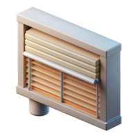 vibrant minimalist Smart Blinds Open Position Side View Isolated high quality png