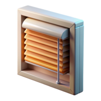 dramatic minimalist Smart Blinds Partially Open Side View Transparent Background professional png