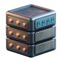 magnificent modern Data Server Front View with Blinking Lights Isolated premium png