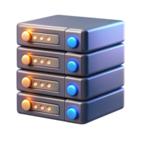 magnificent minimalist Data Server Rack with Blinking Lights Isolated png