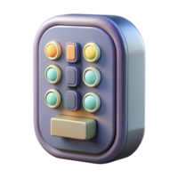 wonderful modern Smart Lock Keypad Front View Illuminated Buttons Transparent Background professional png
