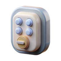 impressive artistic Smart Lock Keypad Illuminated Buttons Transparent Background png
