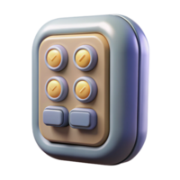 impressive modern Smart Lock Keypad Front View Illuminated Buttons Transparent Background high resolution png