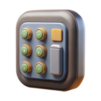 elegant minimalist Smart Lock Keypad Front View Illuminated Buttons Transparent Background detailed png