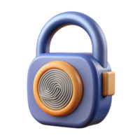 impressive abstract Smart Lock with Fingerprint Scanner Isolated on Transparent Background genuine png