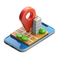 serene minimalist Smartphone City Map Navigation Isolated Transparent Background original png