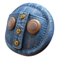 impressive rustic Denim Jacket Cuff Button Detail Isolated Element authentic png