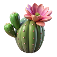 extraordinário criativo deserto cacto com florescendo flores isolado elemento autêntico png