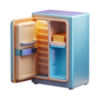 extraordinary rustic Smart Refrigerator Open Door Interior View Transparent Background high resolution png