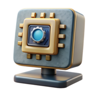 extraordinary abstract Desktop Computer with Powerful Processor Isolated Element genuine png
