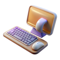 stunning contemporary Desktop Computer with Wireless Keyboard and Mouse Isolated Element genuine png