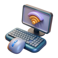 Desktop Computer with Wireless Keyboard and Mouse Isolated Element png