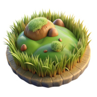 serene artistic Detailed Grassland Ecosystem with Transparent Background professional png