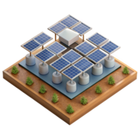 stunning abstract Solar Farm Aerial View Rows of Panels Isolated Element detailed png