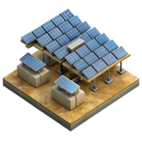 vibrant rustic Solar Farm Aerial View Rows of Panels Isolated Element png