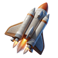 vibrant modern Space Shuttle Launching Into Space Side View Cutout original png