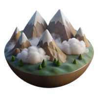 beautiful minimalist Distant Mountain Range with Snow Caps Isolated on Transparent Background original png