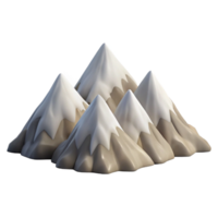stunning abstract Distant Mountain Range with Snow Caps Isolated on Transparent Background original png