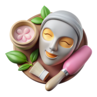 stunning abstract Spa Facial Mask and Brushes Flat Lay Isolated authentic png