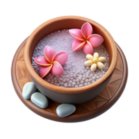 vibrant abstract Spa Foot Bath with Flowers and Salts Top View authentic png