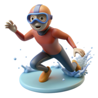 Diver Entering Water Cutout Splashing Surface Isolated png