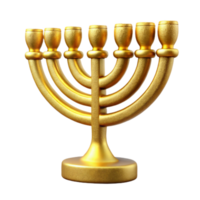 magnificent creative Sparkling Gold Hanukkah Menorah Isolated on Transparent Background professional png