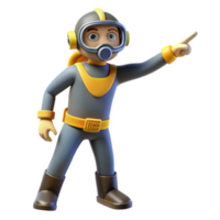 elegant abstract Diver Pointing at Something Interesting Cutout authentic png