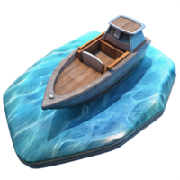 vibrant vintage Speedboat on Open Water Transparent Background original png